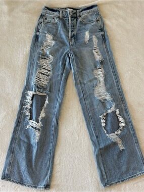 PacSun High Rise Jeans Size 26 Light Wash Wide Leg
